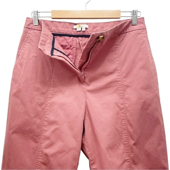 Boden Classic Stretch Cotton Chino High Rise Straight Leg Pants Rose Size 8 - Picture 4 of 11